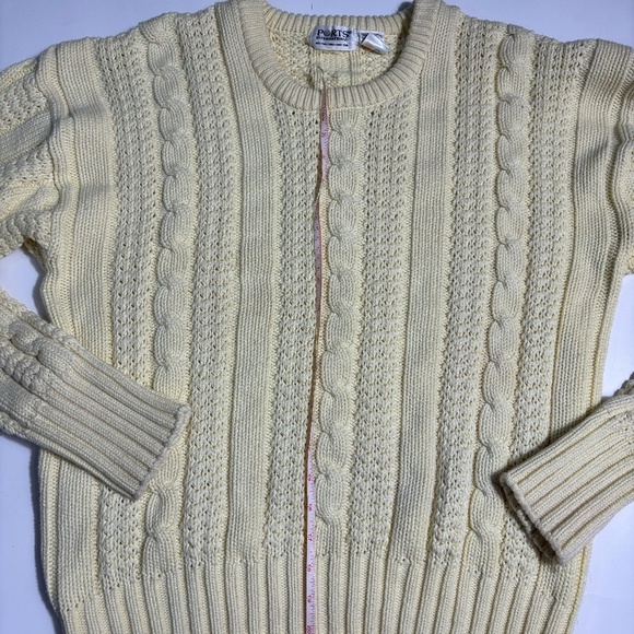 cable knit vintage sweat butter yellow - Picture 5 of 7